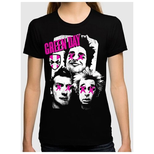 Футболка Design Heroes Green Day Женская Черная 3XL