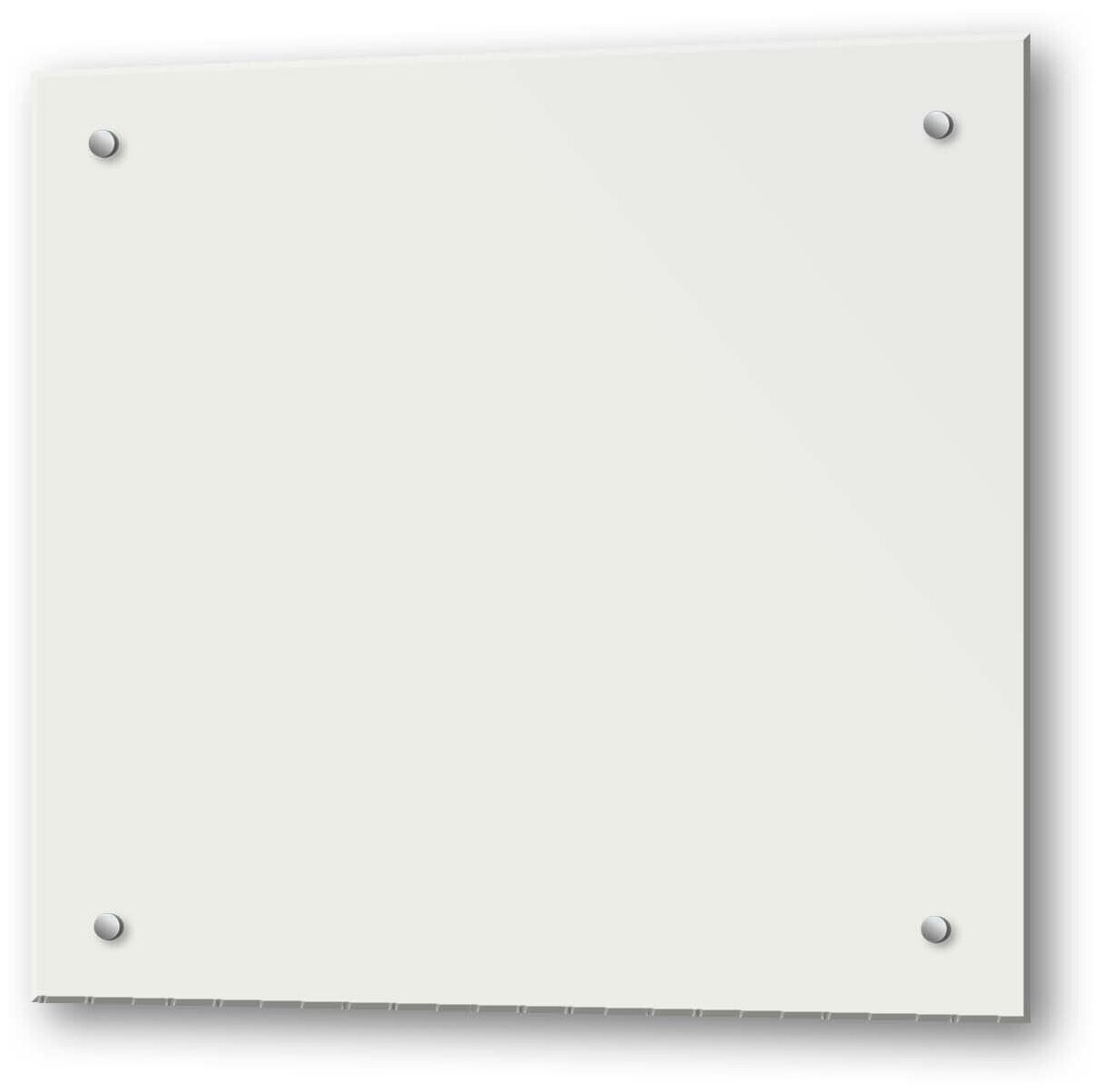 Белый защитный экран из закаленного стекла на кухонный фартук в зону мойки и плиты 600х600х4 мм