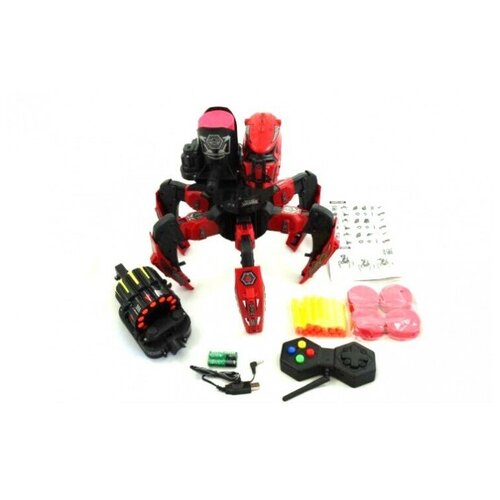фото Робот паук на пульте управления (свет, звук, стреляет дисками и пулями)-red wow stuff