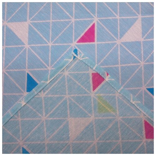 Постельное бельё 1,5 сп Треугольники, цвет бирюзовый, 147х210, 150х210, 70х70 см -2 шт бязь La Mar .
