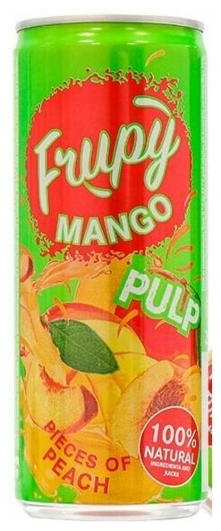 Сок с кусочками манго и персика «FRUPY» Mango-Peach 0.25л жб бан. 12 шт. - фотография № 4