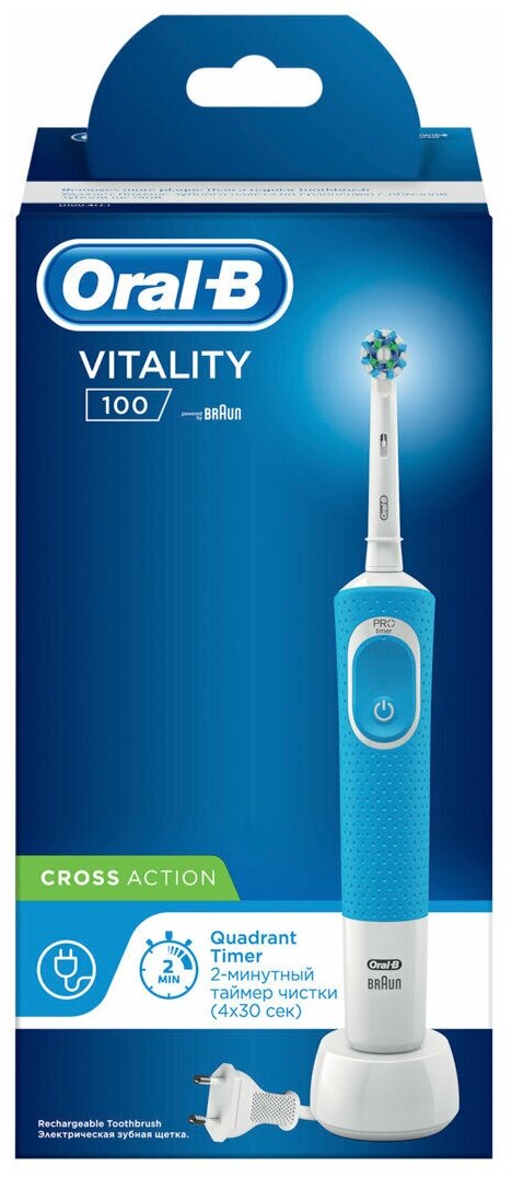 Электрическая Зубная Щетка Oral-B Vitality 100, синяя