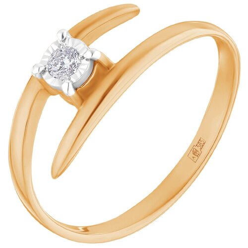 Кольцо Ювелир Карат, красное золото, 585 проба, бриллиант, размер 17, золотой