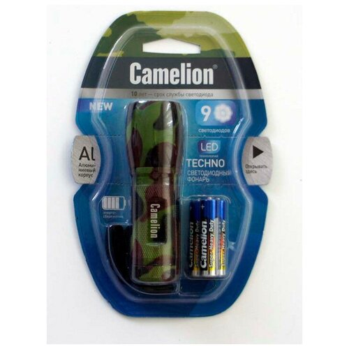 фото Фонарь camelion 5107-9 ml, 9 led, 3хааа (камуфляж)