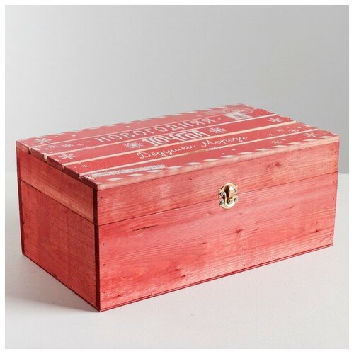 фото Ящик деревянный «новогодняя почта», 35 × 20 × 15 см дарите счастье