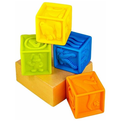 фото Набор детских развивающих игрушек для ванной , кубики для ванной, тактильные игрушки для купания малышей gift geek