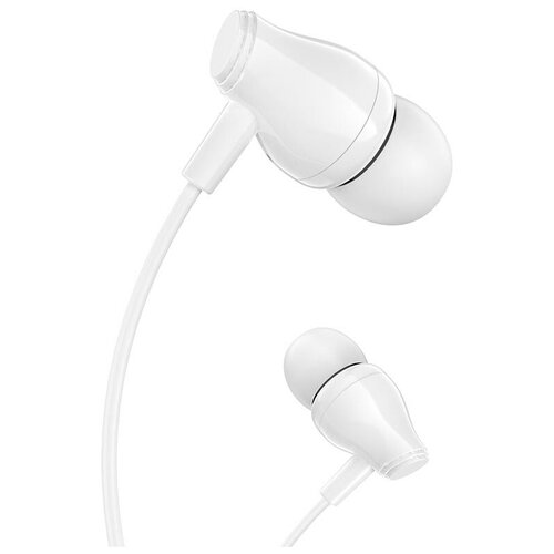 Наушники внутриканальные Borofone BM61 пластик микрофон кнопка ответа регулятор громкости кабель 12м цвет белый 17100₽