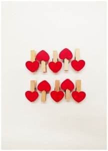 Прищепки декоративные сердца 10 штук