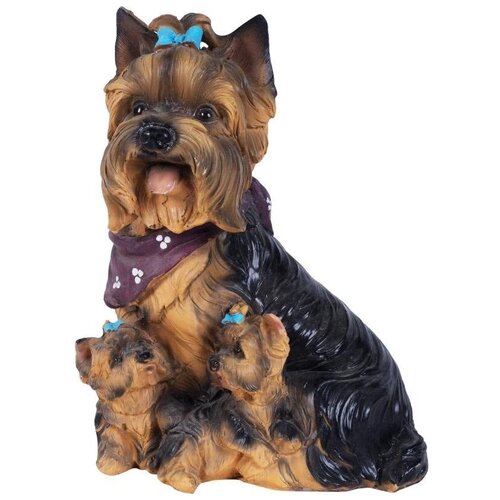Фигура садовая Собака Йорк с щенками h30 см декоративная статуэтка собака йорк с щенками н 30см