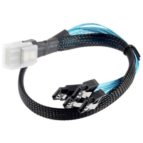 Кабель MiniSAS SFF-8087 - 4 SATA, 50см z640 z840 z620 z820 483508 003 sff 8087 sff 8087 minisas mini sas 1 4 to 4x sata female 6gb s raid cable 33cm