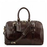 Кожаная дорожная сумка с пряжками Tuscany Leather TL141249 темно-коричневый - изображение
