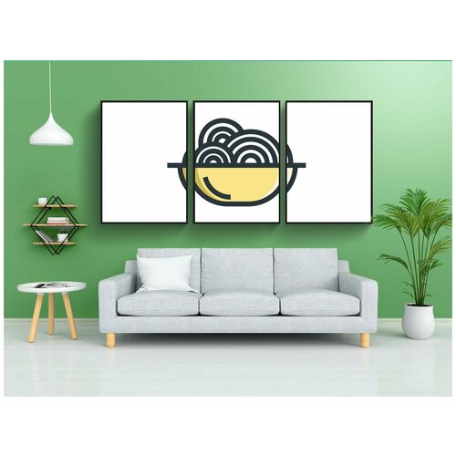 фото Набор модулных постеров для интерьера "лапша, еда, приготовление еды" 60x90 см. в тубусе, без рамки lotsprints