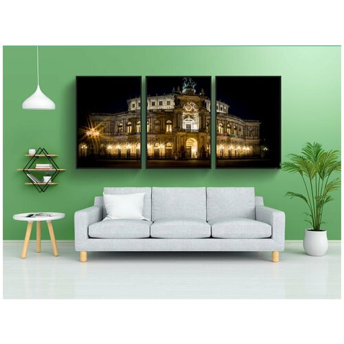 фото Набор модулных постеров для интерьера "ночь, огни, дрезден" 60x90 см. в тубусе, без рамки lotsprints