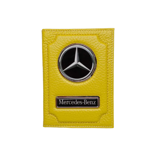 Обложка для автодокументов Mercedes-Benz (Мерседес) кожаная флотер