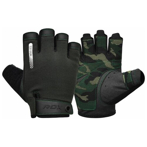 Перчатки для тяжелой атлетики RDX T2 HALF ARMY GREEN - RDX - Камуфляж - L