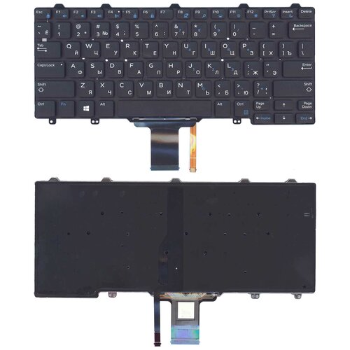 Клавиатура для ноутбука Dell E5250 E7250 черная с подсветкой разъем usb type c для ноутбука dell latitude 7275 xps 12 9250