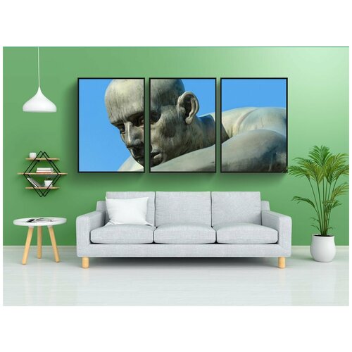 фото Набор модулных постеров для интерьера "скульптура, человек, голова" 60x90 см. в тубусе, без рамки lotsprints