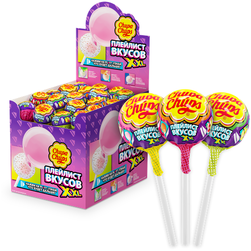 Карамель Chupa Chups XXL Flavors Playlist, 40 шт по 29г