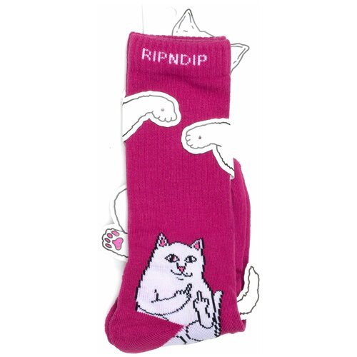 фото Носки с котом ripndip socks - lord nermal - bordo