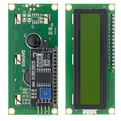 LCD1602A дисплей 16x2 с адаптером I2C зеленая подсветка / совместим с Arduino IDE Ардуино проекты