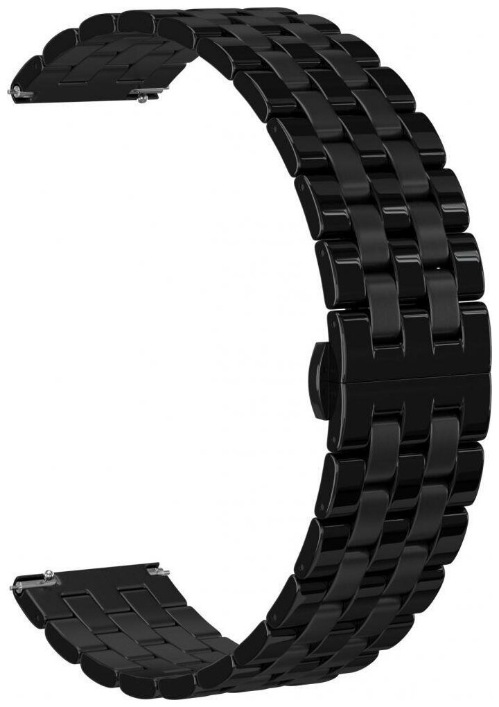 Ремешок стальной GSMIN Arched 20 для Samsung Galaxy Watch 4 Classic 44мм (Черный)