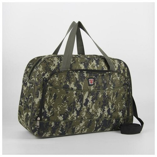 фото Сумка дорожная, отдел на молнии, наружный карман, длинный ремень, цвет зелёный mikimarket