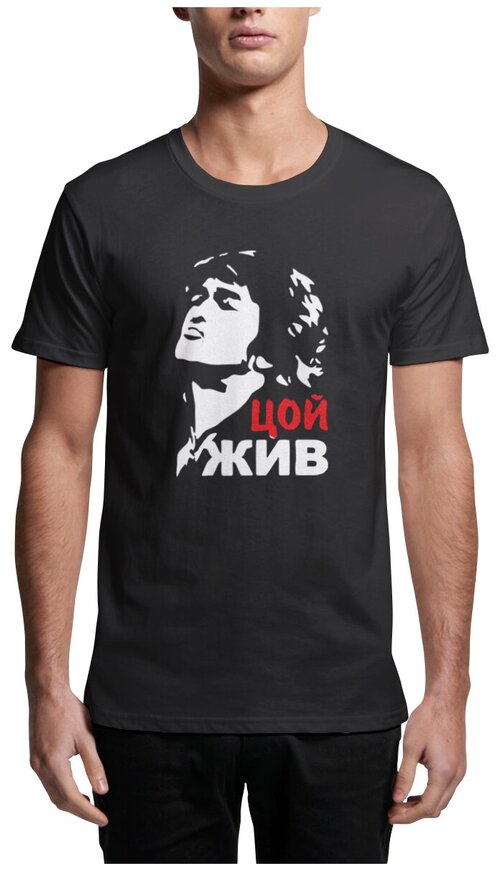 Футболка IDOL MERCH, хлопок, принт печать, размер XL, черный