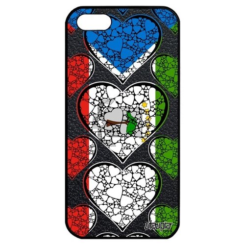 фото Защитный чехол на телефон // iphone 5 5s se (2016) // "флаг гвинеи экваториальной с сердцем" страна стиль, utaupia, цветной