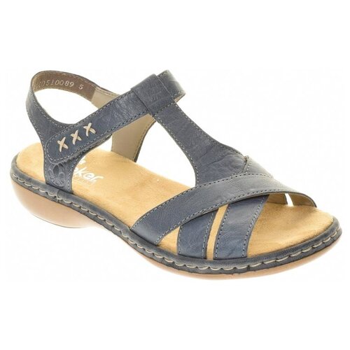 фото Босоножки rieker женские летние, размер 37, цвет синий, артикул 65919-12