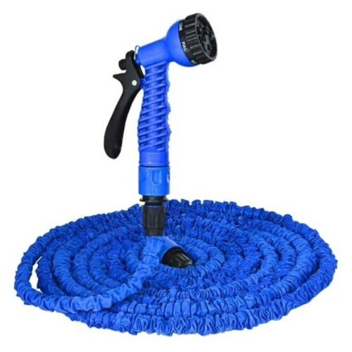 Шланг садовый для полива растягивающийся с распылителем насадкой Magic Hose 60 метров, 60 м, синий