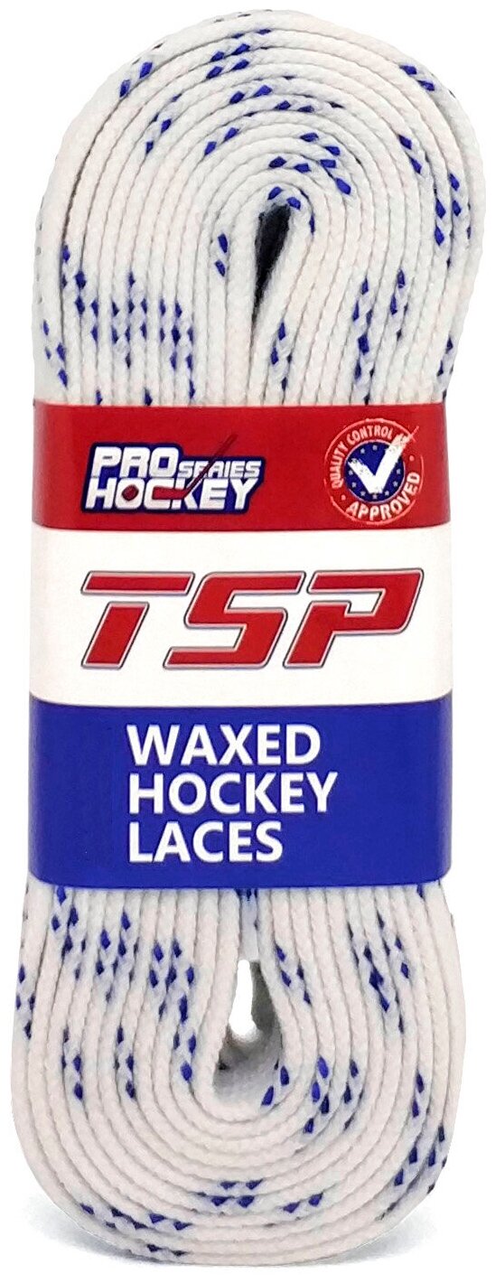 Шнурки TSP Hockey Laces Waxed 305 см, белые с пропиткой - фотография № 2