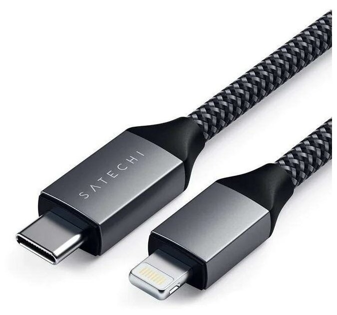 Кабель Satechi USB-C - Lightning (1,8 м) Серый космос