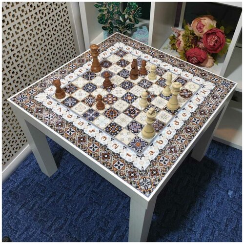 Набор алмазной вышивки Шахматный столик, размер 53,75х53,75см , 17 цветов