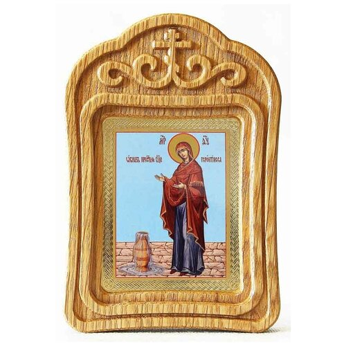 икона из селенита божией матери геронтисса Икона Божией Матери Геронтисса, резная деревянная рамка