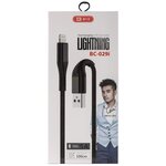 USB-кабель BYZ BС-029 AM-8pin (Lightning) 1 метр, 5A, нейлон, чёрный - изображение
