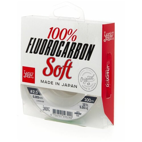 леска warrior senior fluorocarbon 100м 0 35 mm 1 шт Леска монофильная Lucky John FLUOROCARBON Soft 100/028