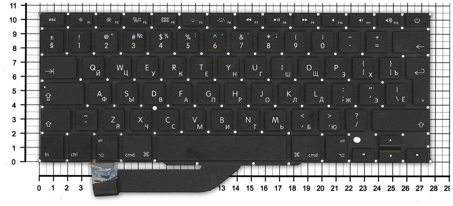 Клавиатура для ноутбука Apple MacBook Pro 15 A1398 2014 Большой ENTER Русская Чёрная