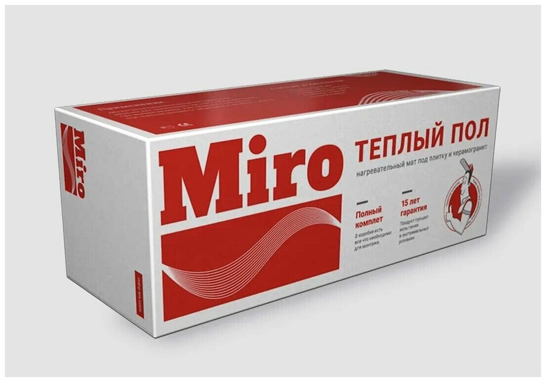 Теплый пол Нагревательный мат MIRO 0,5x20м, 2000вт (10,0м2) - фотография № 1