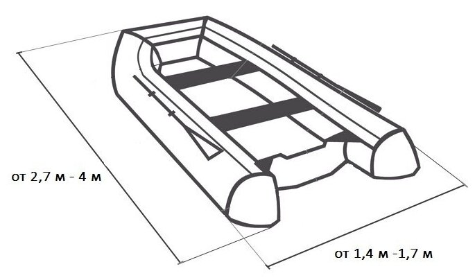 Чехол на лодку ПВХ (3,4 м-1,5 м) грязезащитный-водонепроницаемый, Серый