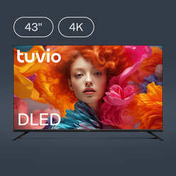 43” Телевизор Tuvio 4К ULTRA HD DLED Frameless на платформе YaOS, TD43UFBSV1, черный