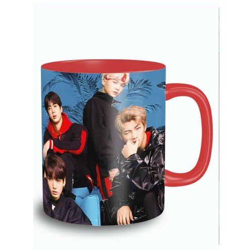 Кружка красная кпоп kpop BTS бтс - 2278