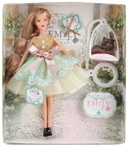 Кукла ABtoys Emily Мятная серия с подвесными качелями и аксессуарами 30см WJ-12661