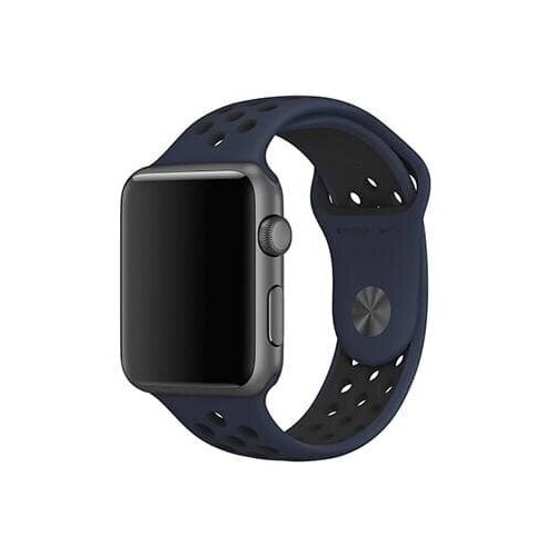 Спортивный ремешок Nike для Apple Watch синий с черным, 42-44мм