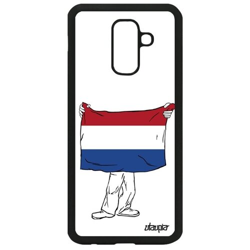 фото Защитный чехол на мобильный // galaxy a6 plus 2018 // "флаг голландии с руками" дизайн страна, utaupia, белый