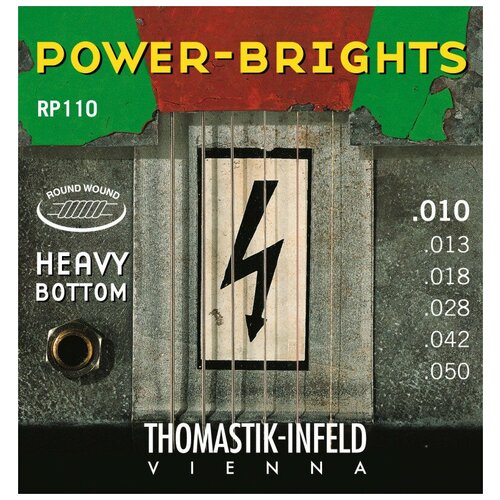 THOMASTIK RP110 струны серии Power-Brights для электрогитары, 10-50 струны для электрогитары thomastik in111