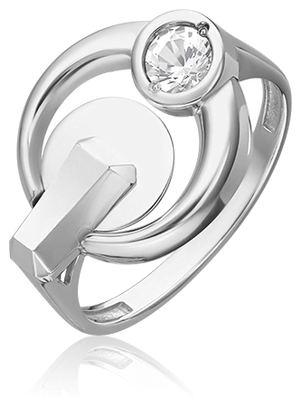Кольцо PLATINA, белое золото, 585 проба, родирование, топаз, размер 18, серебряный