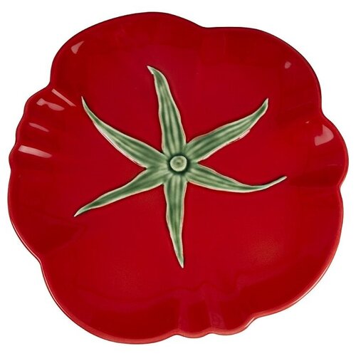 Тарелка закусочная "Томат", диаметр 21 см, цвет красный, керамика, Bordallo Pinheiro, Португалия, BOR65022234
