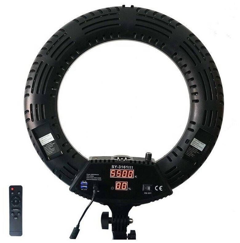 Кольцевая светодиодная лампа со штативом, ПУ, зеркалом и сумкой LED RING D 480 SY 3161 III
