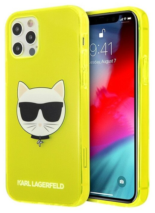 Чехол Karl Lagerfeld TPU FLUO Choupette Hard для iPhone 12 Pro Max, желтый