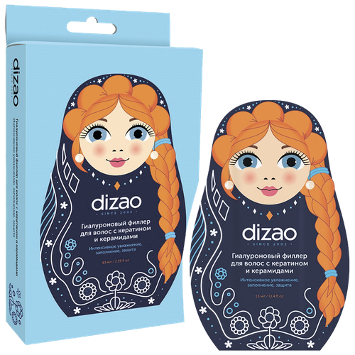 dizao филлер для волос коллагеновый с кератином и керамидами 0 18 г 13 мл 5 шт DIZAO Гиалуроновый филлер для волос с кератином и керамидами, 5 шт, Dizao